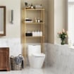 MOBILE SOPRA WC A 3 RIPIANI A DOGHE SALVASPAZIO IN BAMBÙ 63.5X25.5X181 CM COLOR LEGNO