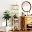 MOBILE SCAFFALE BAGNO A 7 RIPIANI PORTAOGGETTI IN BAMBÙ 44X33X180 CM COLOR LEGNO