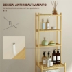 MOBILE SCAFFALE BAGNO A 7 RIPIANI PORTAOGGETTI IN BAMBÙ 44X33X180 CM COLOR LEGNO
