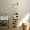 MOBILE SCAFFALE BAGNO A 7 RIPIANI PORTAOGGETTI IN BAMBÙ 44X33X180 CM COLOR LEGNO