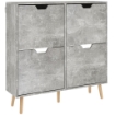 MOBILE SCARPIERA CON 4 CASSETTI RIBALTABILI A 2 LIVELLI PER 16 PAIA IN LEGNO 95X26X95 CM GRIGIO