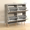 MOBILE SCARPIERA CON 4 CASSETTI RIBALTABILI A 2 LIVELLI PER 16 PAIA IN LEGNO 95X26X95 CM GRIGIO