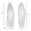 SPECCHIO A FIGURA INTERA CON CORNICE ONDULATA IN VELLUTO SPECCHIO DA TERRA E DA PARETE 160X50 CM BIANCO