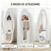 SPECCHIO A FIGURA INTERA CON CORNICE ONDULATA IN VELLUTO SPECCHIO DA TERRA E DA PARETE 160X50 CM BIANCO