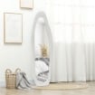 SPECCHIO A FIGURA INTERA CON CORNICE ONDULATA IN VELLUTO SPECCHIO DA TERRA E DA PARETE 160X50 CM BIANCO