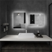 SPECCHIO BAGNO CON LUCI LED REGOLABILI INTERRUTTORI TOUCH E FUNZIONE ANTIAPPANNAMENTO 70X50 CM
