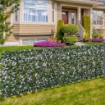 SIEPE ARTIFICIALE A 2 SEZIONI DA 356 FOGLIE DI EDERA IN POLIESTERE E RATTAN 200X100 CM VERDE E MARRONE