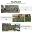 SIEPE ARTIFICIALE A 2 SEZIONI DA 356 FOGLIE DI EDERA IN POLIESTERE E RATTAN 200X100 CM VERDE E MARRONE