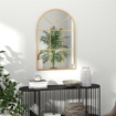 SPECCHIO DA PARETE AD ARCO IN VETRO E METALLO ORO DALLO STILE MODERNO 91X2X60 CM