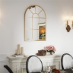 SPECCHIO DA PARETE AD ARCO IN VETRO E METALLO ORO DALLO STILE MODERNO 91X2X60 CM