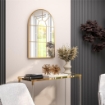 SPECCHIO DA PARETE AD ARCO IN VETRO E METALLO ORO DALLO STILE MODERNO 91X2X60 CM
