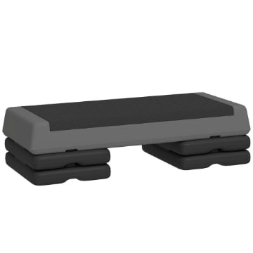 STEPPER FITNESS REGOLABILE A 10.5/15.5/20.5 CM CON SUPERFICIE ANTISCIVOLO E CAPACITÀ 250 KG GRIGIO