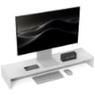 SUPPORTO PER MONITOR CON 2 VANI CONTENITORE IN LEGNO 100X27X15 CM BIANCO