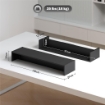 SUPPORTO PER MONITOR CON 2 VANI CONTENITORE IN LEGNO 100X27X15 CM NERO