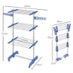 STENDINO VERTICALE CON 3 RIPIANI REGOLABILI IN ACCIAIO E PLASTICA 142X55X152 CM BLU E ARGENTO