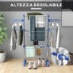 STENDINO VERTICALE CON 3 RIPIANI REGOLABILI IN ACCIAIO E PLASTICA 142X55X152 CM BLU E ARGENTO