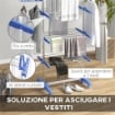 STENDINO VERTICALE CON 3 RIPIANI REGOLABILI IN ACCIAIO E PLASTICA 142X55X152 CM BLU E ARGENTO