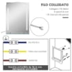 SPECCHIO PER BAGNO CON LUCE LED REGOLABILE A 3 COLORI E MENSOLA IN VETRO 50X12X70 CM ARGENTO
