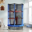 TAPPETO ELASTICO PER BAMBINI 3-6 ANNI CON RETE DI PROTEZIONE 6 COLONNE E 3 INGRESSI Ø 140X190 CM BLU E NERO