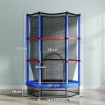 TAPPETO ELASTICO PER BAMBINI 3-6 ANNI CON RETE DI PROTEZIONE 6 COLONNE E 3 INGRESSI Ø 140X190 CM BLU E NERO