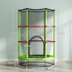 TAPPETO ELASTICO PER BAMBINI 3-6 ANNI CON RETE DI PROTEZIONE 6 COLONNE E 3 INGRESSI Ø 140X190 CM VERDE E NERO