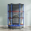 TAPPETO ELASTICO PER BAMBINI 3-6 ANNI CON RETE DI PROTEZIONE 6 COLONNE E 3 INGRESSI Ø 140X190 CM MULTICOLORE