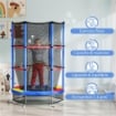 TAPPETO ELASTICO PER BAMBINI 3-6 ANNI CON RETE DI PROTEZIONE 6 COLONNE E 3 INGRESSI Ø 140X190 CM MULTICOLORE