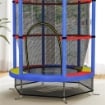 TAPPETO ELASTICO PER BAMBINI 3-6 ANNI CON RETE DI PROTEZIONE 6 COLONNE E 3 INGRESSI Ø 140X190 CM MULTICOLORE