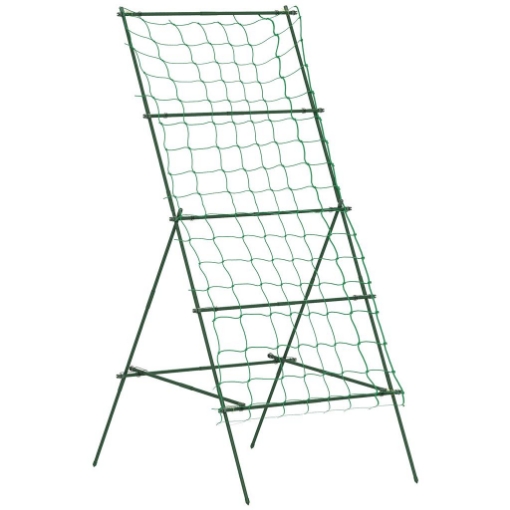 SUPPORTO PER POMODORI A FORMA DI A A LIVELLI REGOLABILI CON RETE IN ACCIAIO PE E PP 101X133X227 CM VERDE