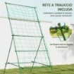 SUPPORTO PER POMODORI A FORMA DI A A LIVELLI REGOLABILI CON RETE IN ACCIAIO PE E PP 101X133X227 CM VERDE