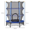 TAPPETO ELASTICO PER BAMBINI CON RETE DI SICUREZZA E PALI IMBOTTITI ETÀ 3-10 ANNI Ø 140 X 190 CM BLU