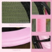 TAPPETO ELASTICO PER BAMBINI CON RETE DI SICUREZZA E PALI IMBOTTITI ETÀ 3-10 ANNI Ø 140 X 190 CM ROSA
