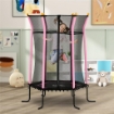 TAPPETO ELASTICO PER BAMBINI CON INGRESSO A CERNIERA E PALI IMBOTTITI IN ACCIAIO PP E EPE Ø 163.5X190 CM ROSA