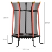 TAPPETO ELASTICO PER BAMBINI CON INGRESSO A CERNIERA E PALI IMBOTTITI Ø 163.5X190 CM ROSSO