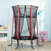 TAPPETO ELASTICO PER BAMBINI CON INGRESSO A CERNIERA E PALI IMBOTTITI Ø 163.5X190 CM ROSSO