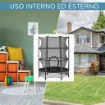 TAPPETO ELASTICO PER BAMBINI CON RETE DI SICUREZZA E PALI IMBOTTITI ETÀ 3-10 ANNI 140 X 190 CM NERO