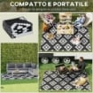 TAPPETO ESTERNO PER BALCONE E TERRAZZA REVERSIBILE CON FANTASIA GEOMETRICA 2.74X1.82 M NERO E BIANCO