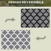 TAPPETO ESTERNO PER BALCONE E TERRAZZA REVERSIBILE CON FANTASIA GEOMETRICA 2.74X1.82 M NERO E BIANCO