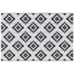 TAPPETO ESTERNO PER BALCONE E TERRAZZA REVERSIBILE CON FANTASIA GEOMETRICA 2.74X1.82 M NERO E BIANCO