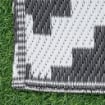 TAPPETO ESTERNO PER BALCONE E TERRAZZA REVERSIBILE CON FANTASIA GEOMETRICA 2.74X1.82 M NERO E BIANCO