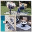 TAPPETO DA ESTERNO REVERSIBILE CON FANTASIA GEOMETRICA 121X182 CM GRIGIO E BIANCO