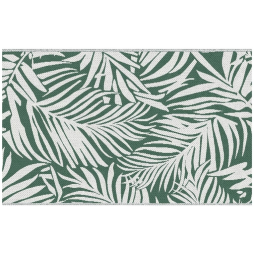 TAPPETO ESTERNO PER BALCONE E TERRAZZA REVERSIBILE CON FANTASIA A FOGLIE 152X243 CM VERDE E BIANCO