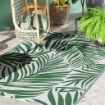TAPPETO ESTERNO PER BALCONE E TERRAZZA REVERSIBILE CON FANTASIA A FOGLIE 152X243 CM VERDE E BIANCO