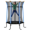 TAPPETO ELASTICO PER BAMBINI CON INGRESSO A CERNIERA E PALI IMBOTTITI IN ACCIAIO PP E EPE Ø 163.5X190 CM AZZURRO
