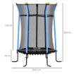 TAPPETO ELASTICO PER BAMBINI CON INGRESSO A CERNIERA E PALI IMBOTTITI IN ACCIAIO PP E EPE Ø 163.5X190 CM AZZURRO