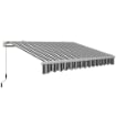 TENDA PARASOLE PER ESTERNO ESTENSIBILE IN ALLUMINIO E POLIESTERE CON MANOVELLA 395X245 CM BLU E BIANCA