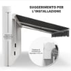 TENDA PARASOLE PER ESTERNO ESTENSIBILE IN ALLUMINIO E POLIESTERE CON MANOVELLA 395X245 CM BLU E BIANCA