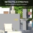 TENDA LATERALE RETRATTILE 400X160 CM CON MANIGLIA IN METALLO ALLUMINIO E POLIESTERE GRIGIO CHIARO