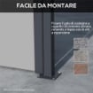 TENDA LATERALE RETRATTILE 400X160 CM CON MANIGLIA IN METALLO ALLUMINIO E POLIESTERE GRIGIO CHIARO