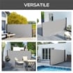 TENDA LATERALE RETRATTILE 400X160 CM CON MANIGLIA IN METALLO ALLUMINIO E POLIESTERE GRIGIO CHIARO